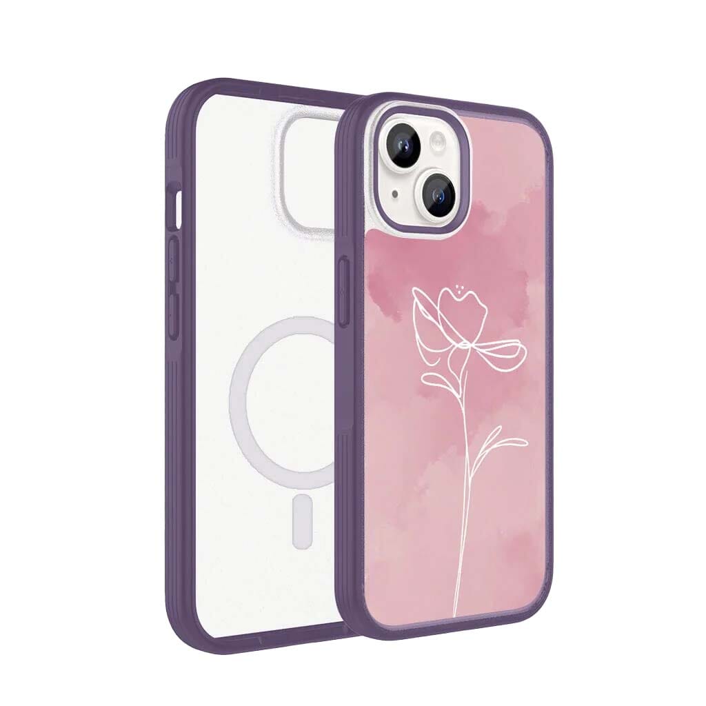 iPhone 15 Plus Case With MagSafe - Pink Flower Case