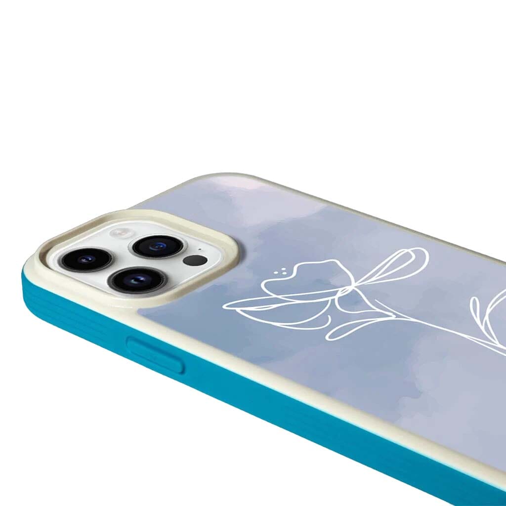MagSafe iPhone 14 Pro Blue Flower Case