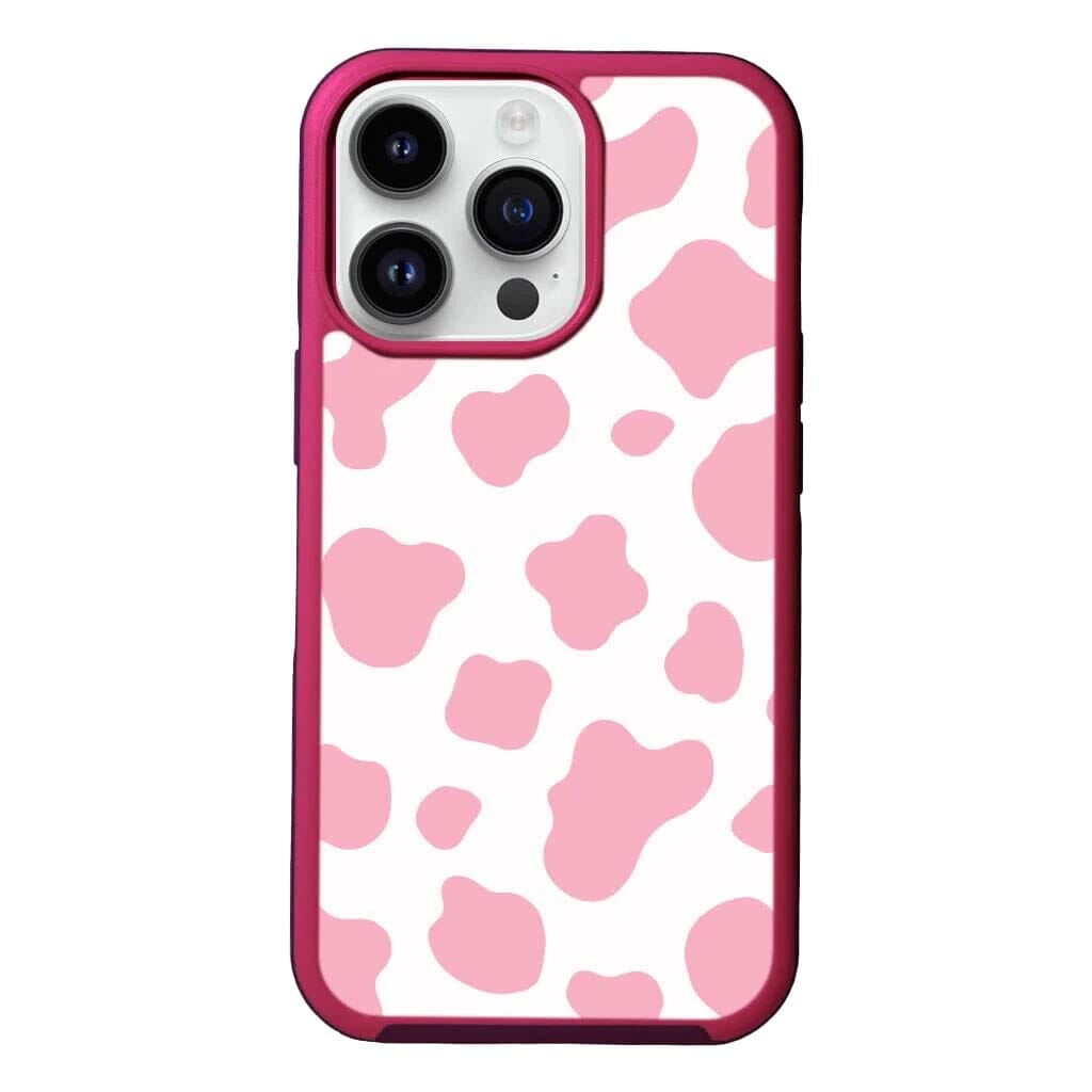MagSafe iPhone 14 Pro Pink Cow Print Case