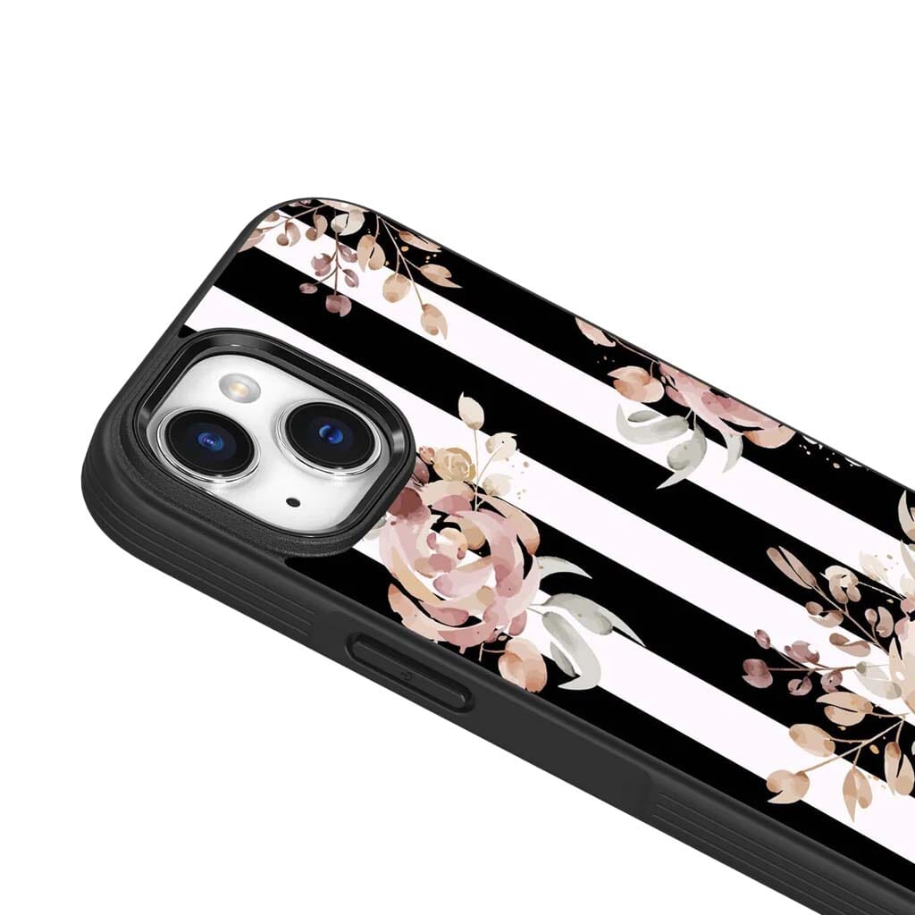 iPhone 15 Plus Case With MagSafe - Black Flower