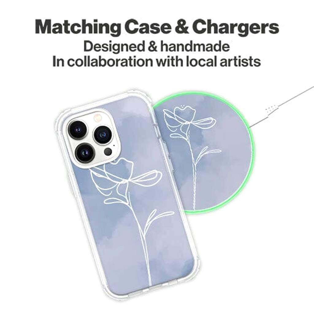Blue Flower Design - Wireless Charging Pad
