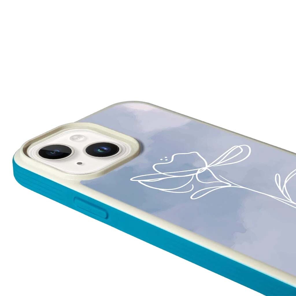 MagSafe iPhone 14 Blue Flower Case