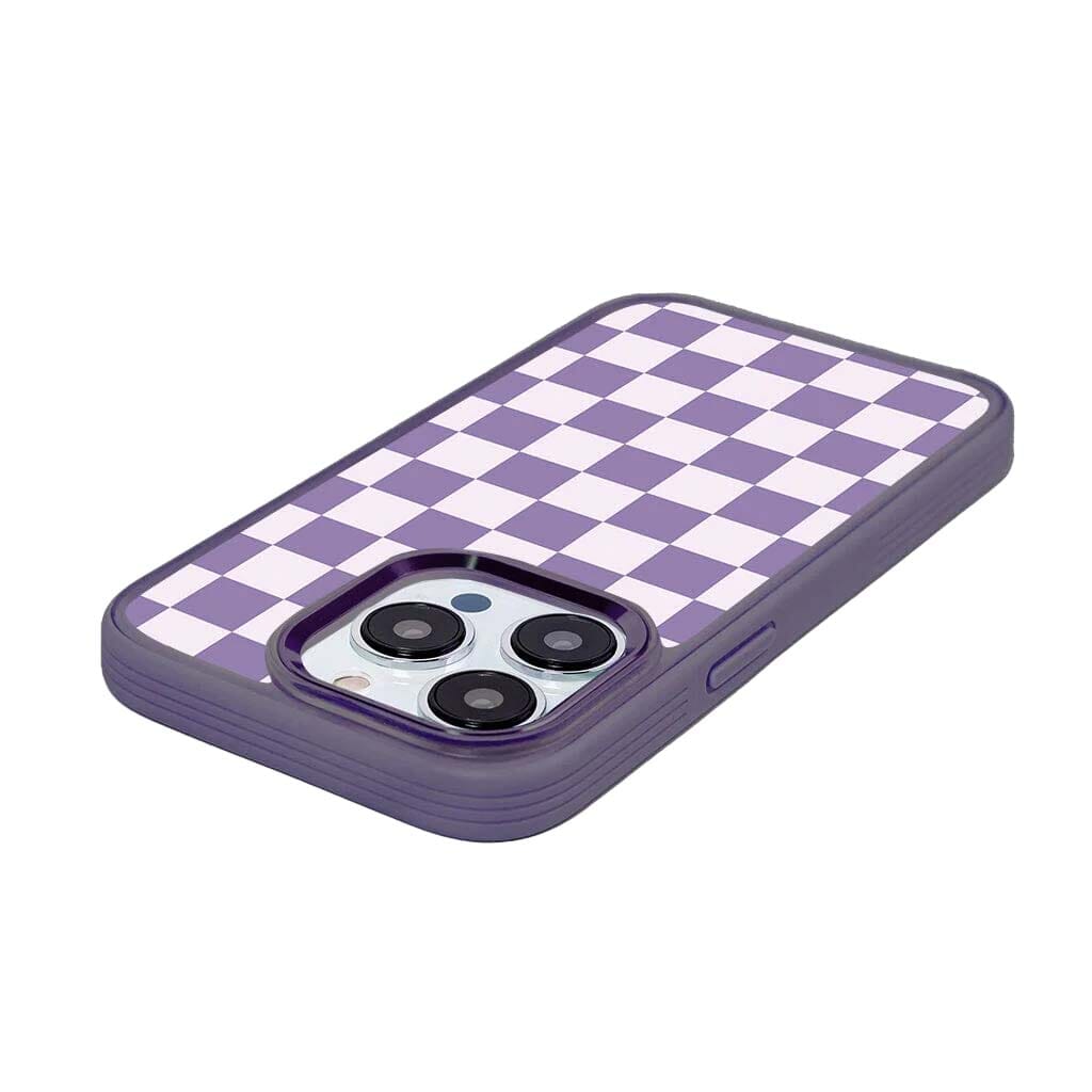 iPhone 15 Pro Max Case With MagSafe - Purple Checkerboard
