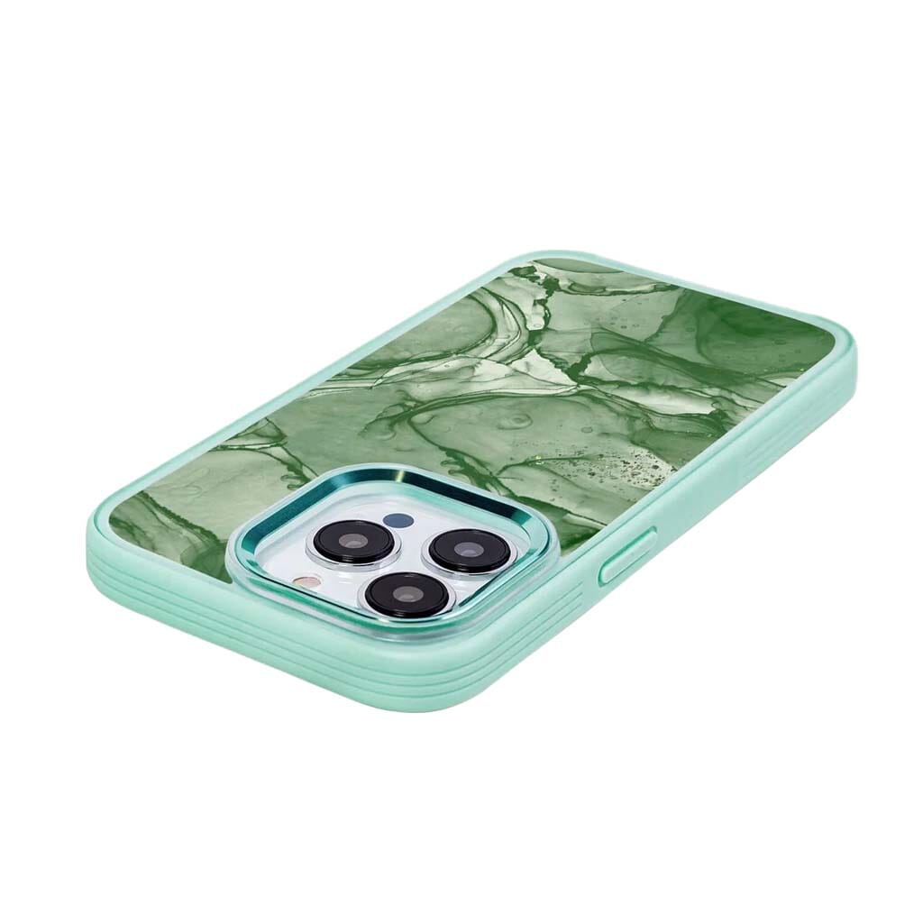 MagSafe iPhone 14 Pro Green Marble Case