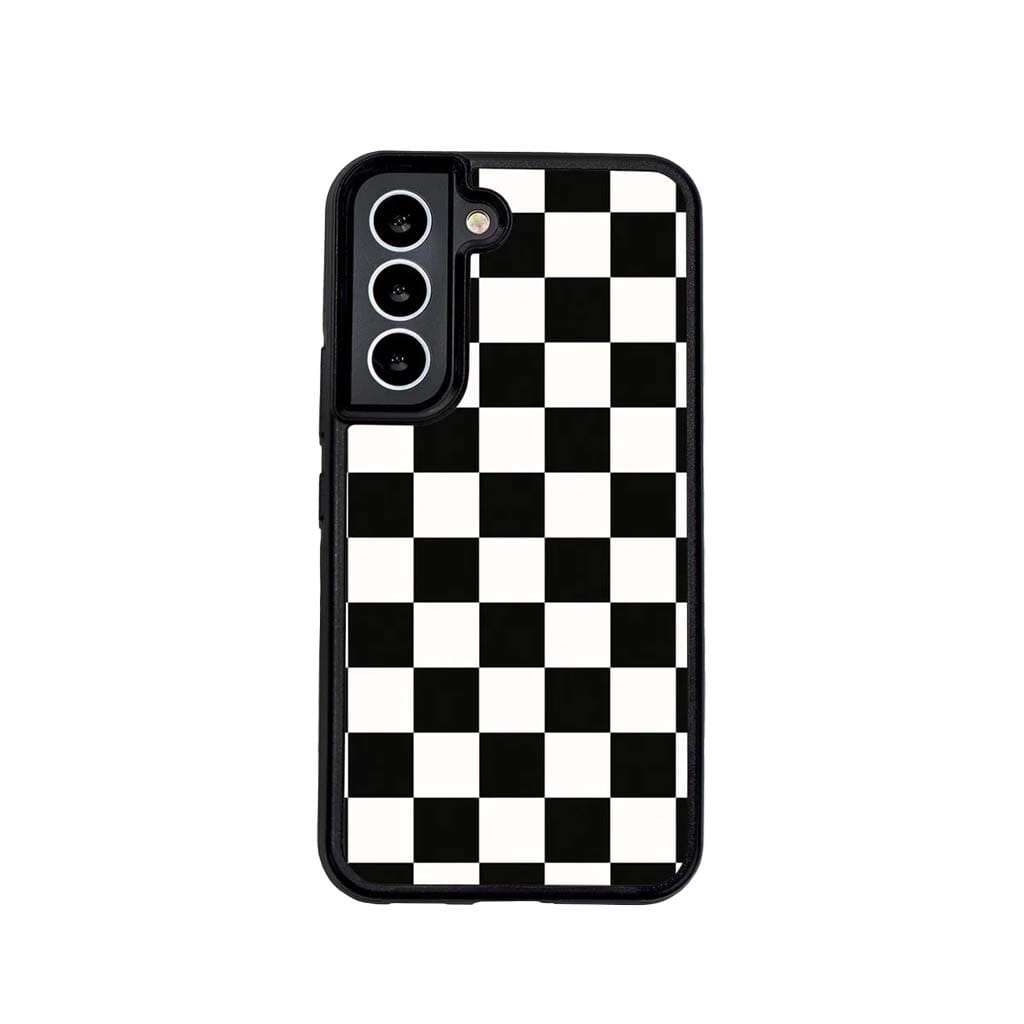 Black Checkerboard Print Samsung S22 Plus Case