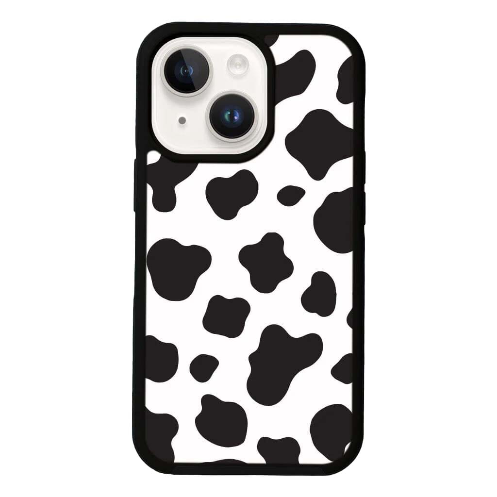 MagSafe iPhone 14 Plus Black Cow Print Case