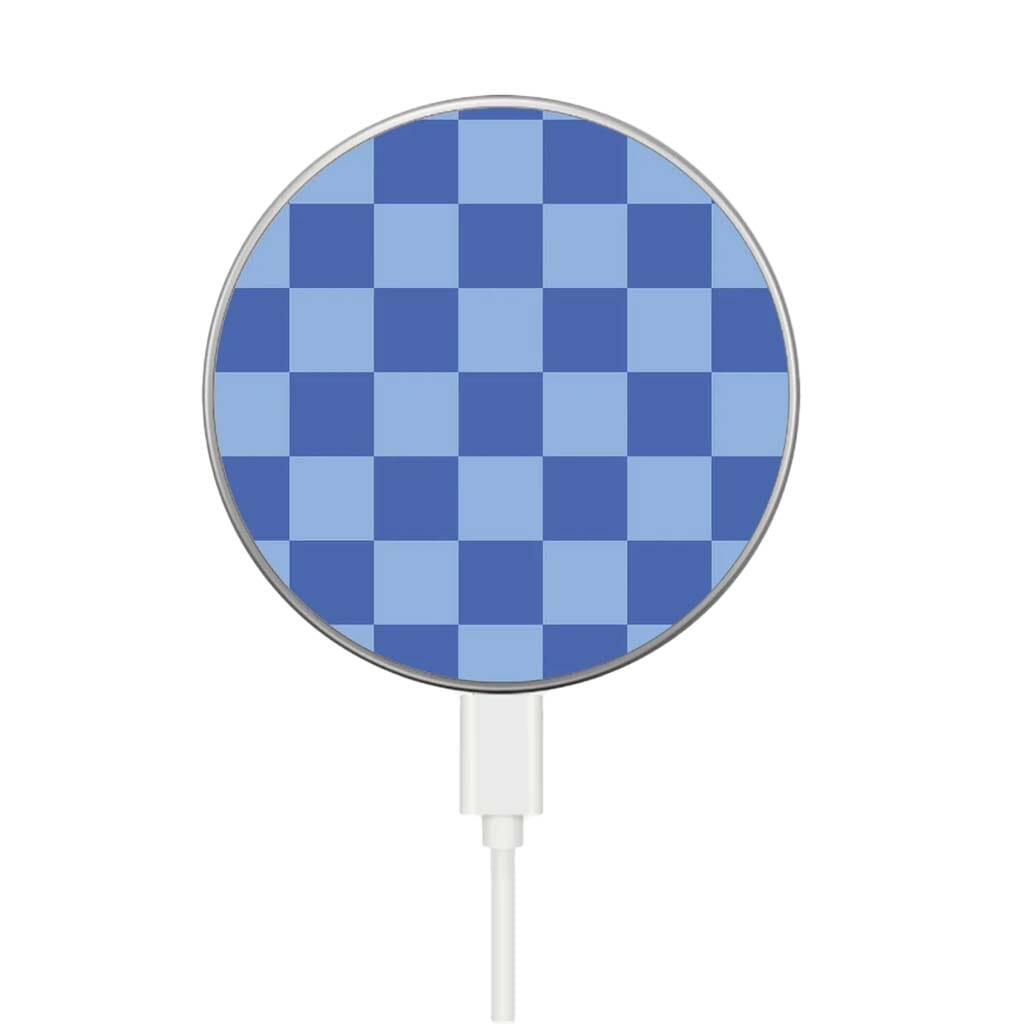 MagSafe Wireless Charger - Blue Checkerboard Pattern