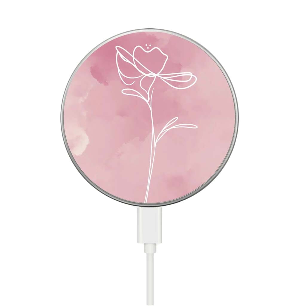 Pink Flower Pattern - MagSafe Wireless Charger