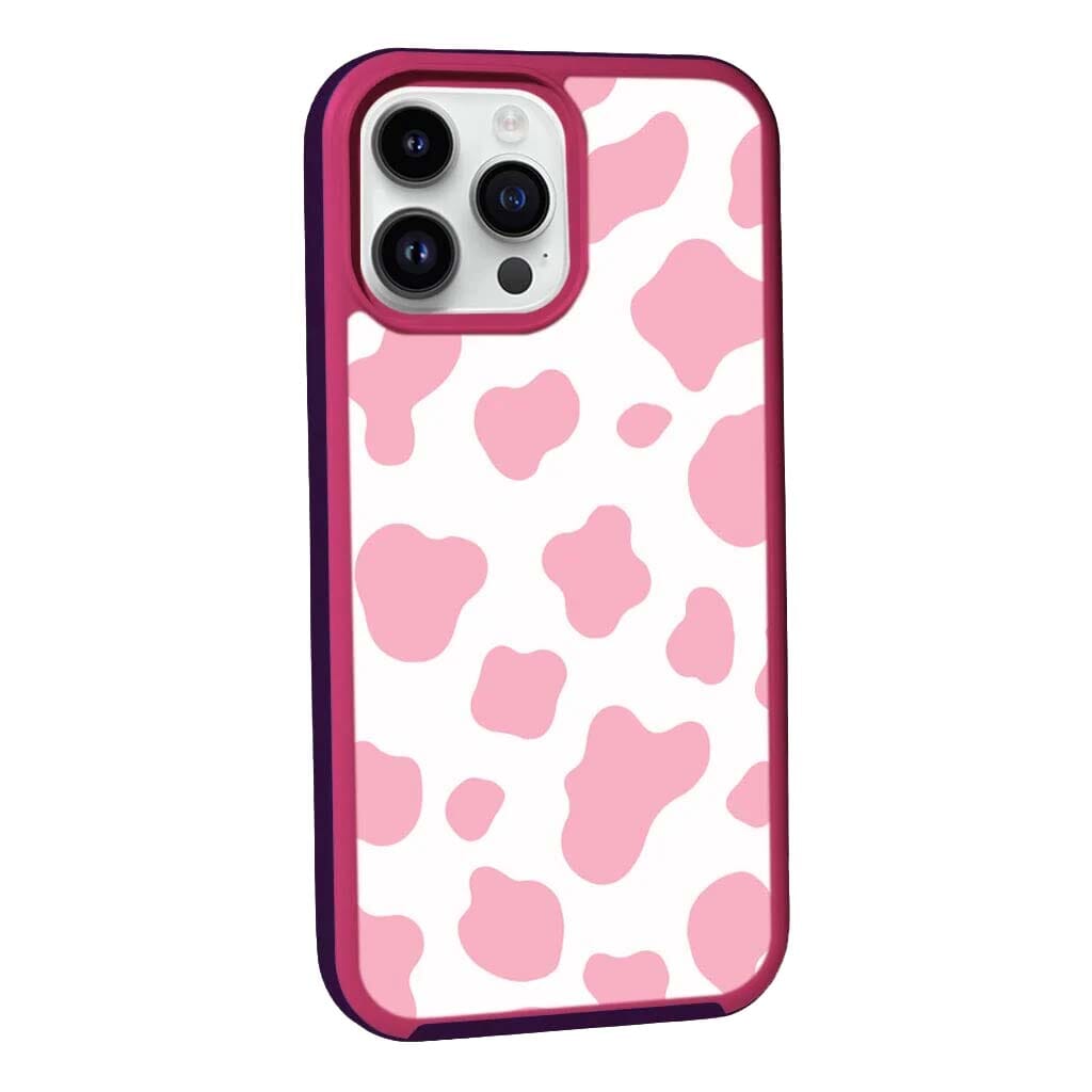 MagSafe iPhone 13 Pro Max Pink Cow Print Case