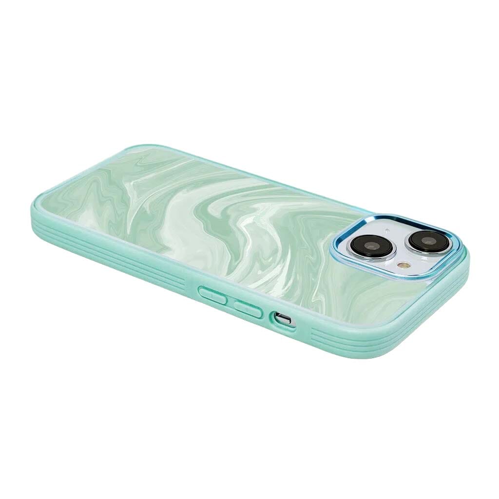 iPhone 15 Plus Case With MagSafe - Green Swirl Case