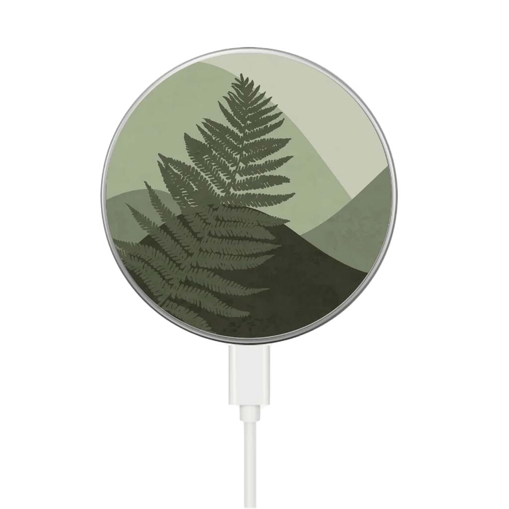 MagSafe Wireless Charger - Green Leaf Pattern