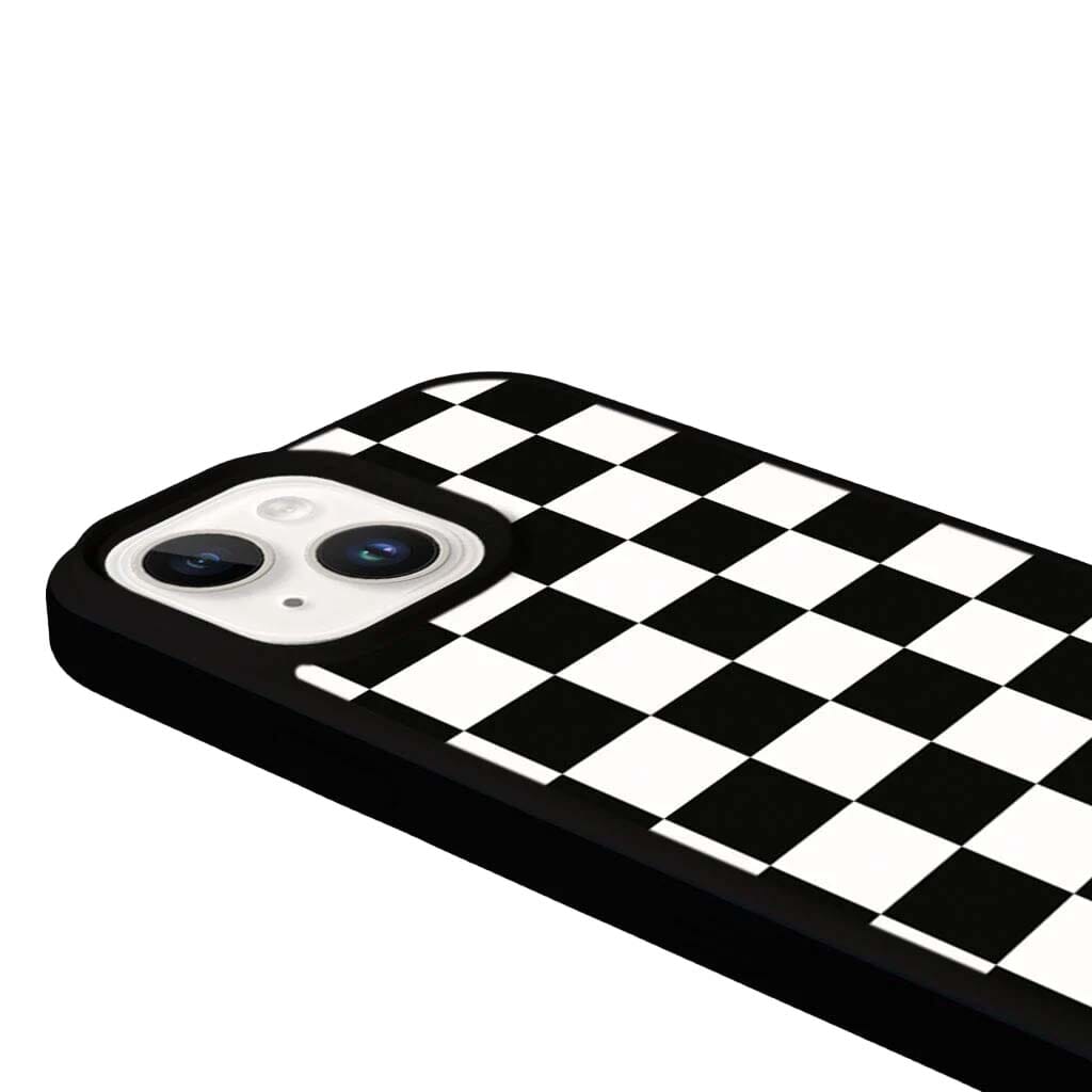 MagSafe iPhone 14 Black Checkerboard Print Case