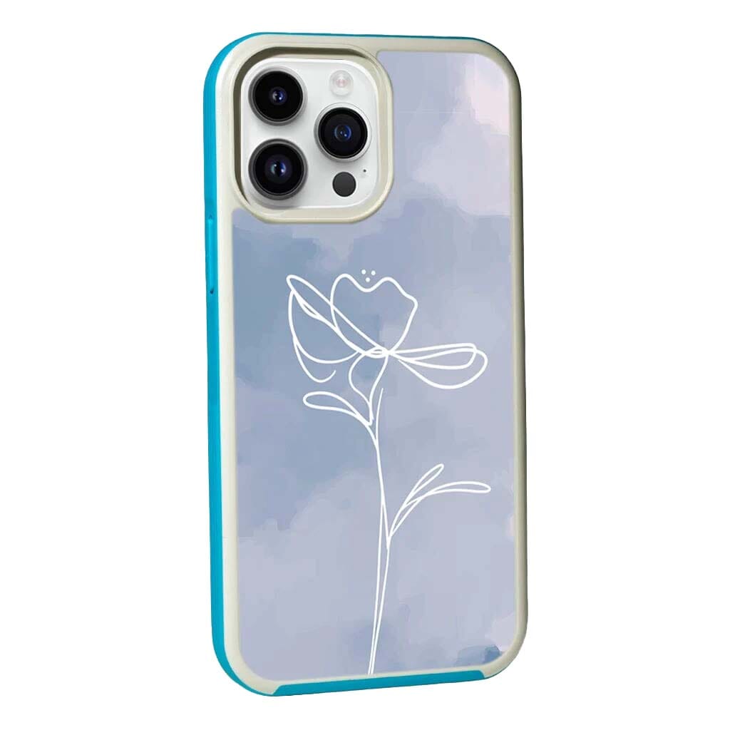MagSafe iPhone 13 Pro Max Blue Flower Case