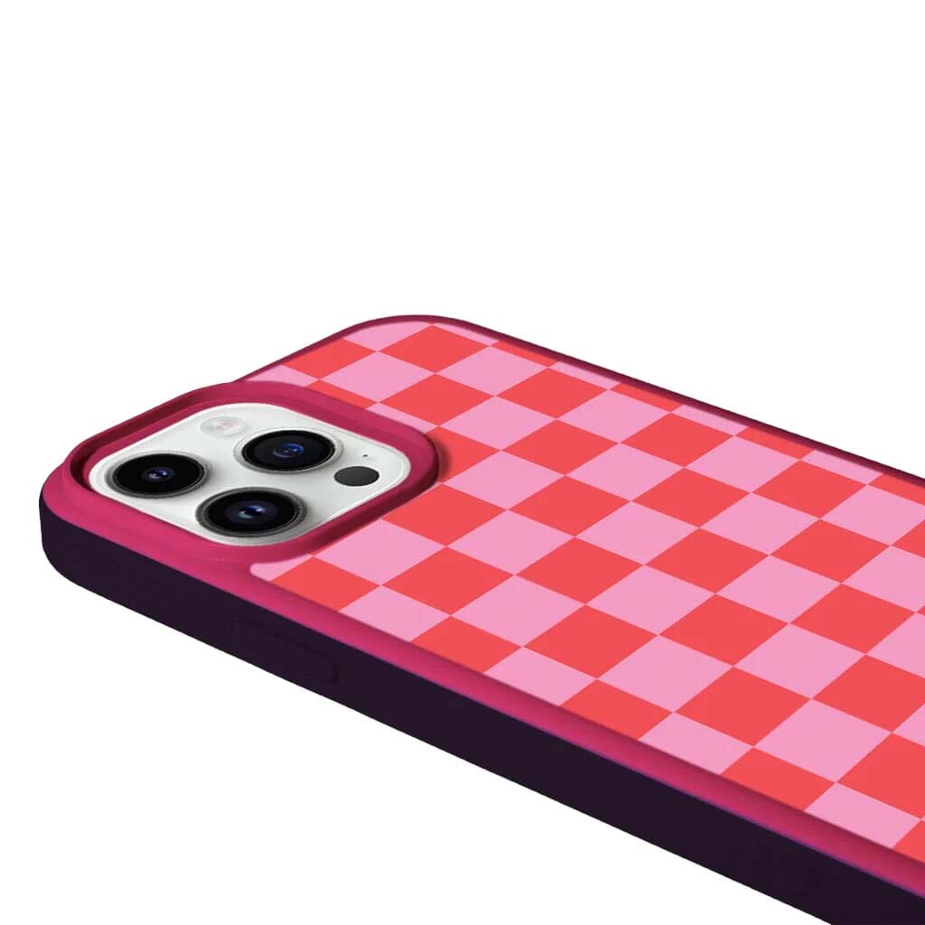 MagSafe iPhone 13 Pro Max Pink Checkerboard Print Case
