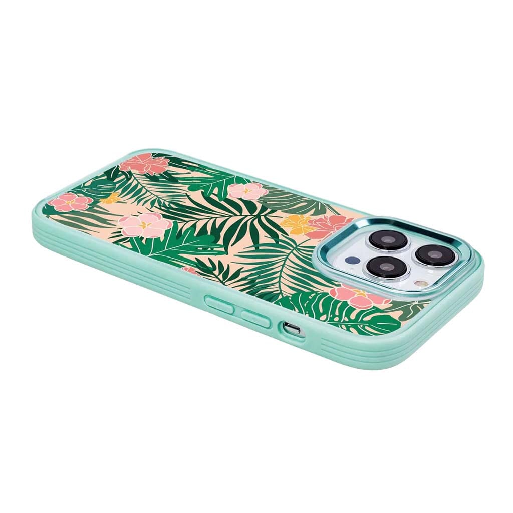 MagSafe iPhone 14 Pro Max Teal Wild Flower Case