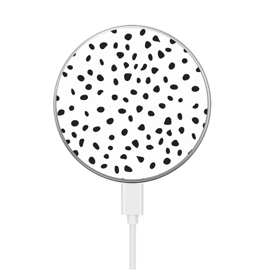White Polka Dots Pattern - MagSafe Wireless Charger
