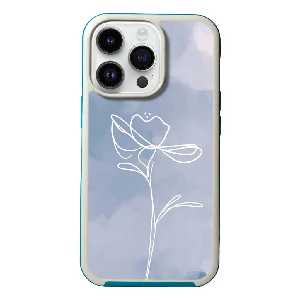 MagSafe iPhone 13 Pro Max Blue Flower Case
