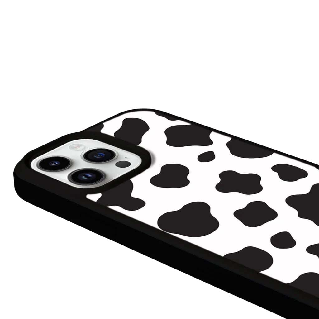 MagSafe iPhone 13 Pro Max Black Cow Print Case