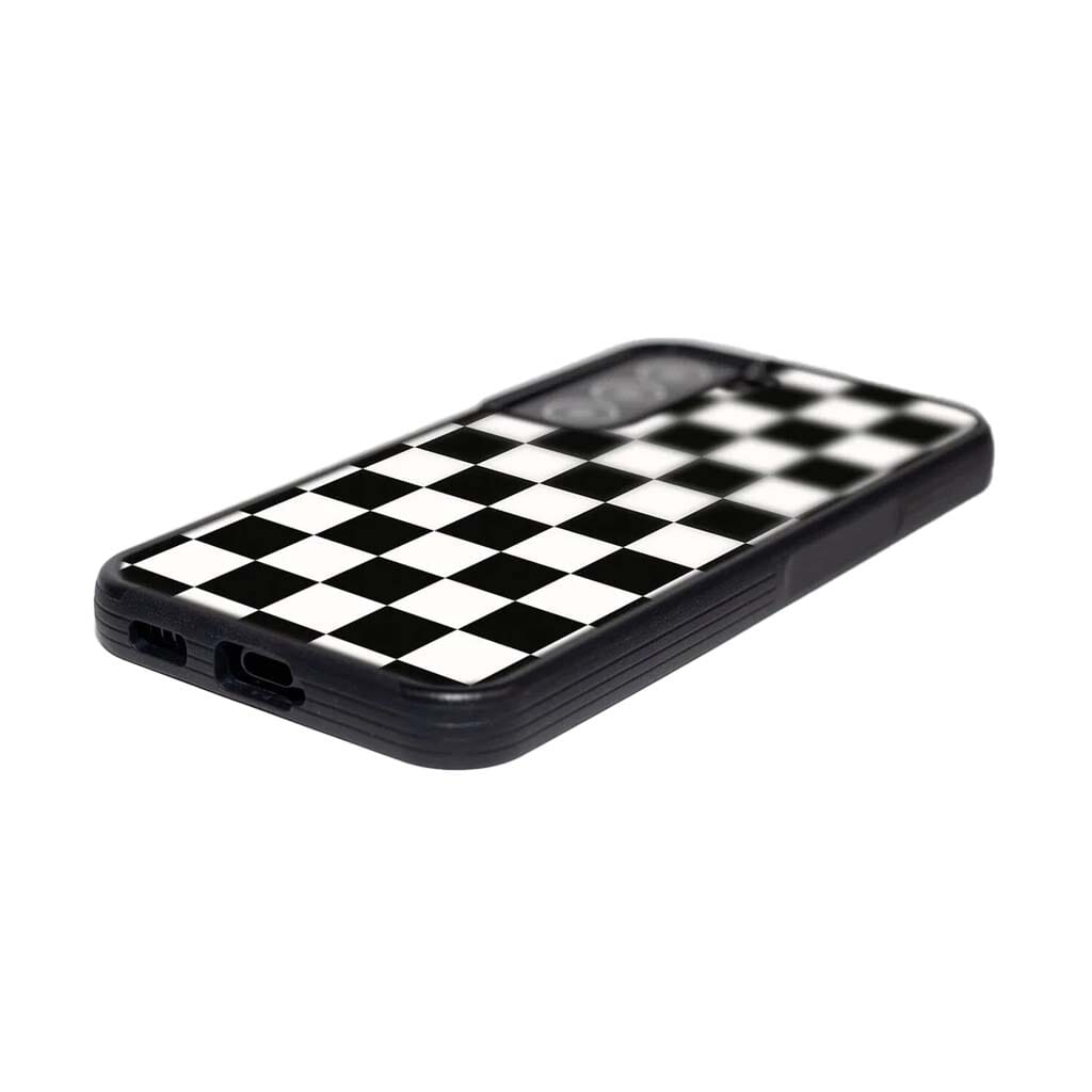 Black Checkerboard Print Samsung S22 Plus Case
