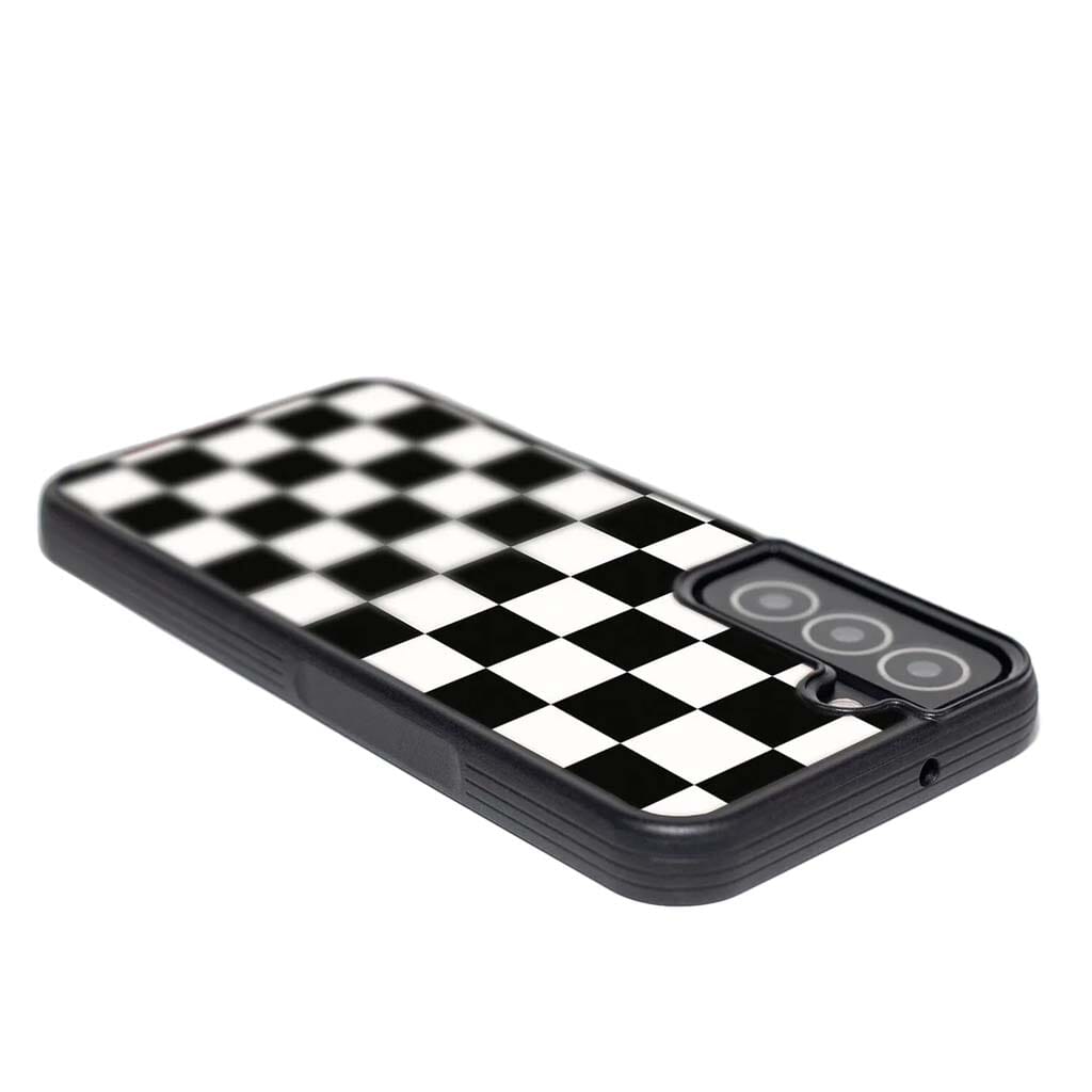 Black Checkerboard Print Samsung S22 Case