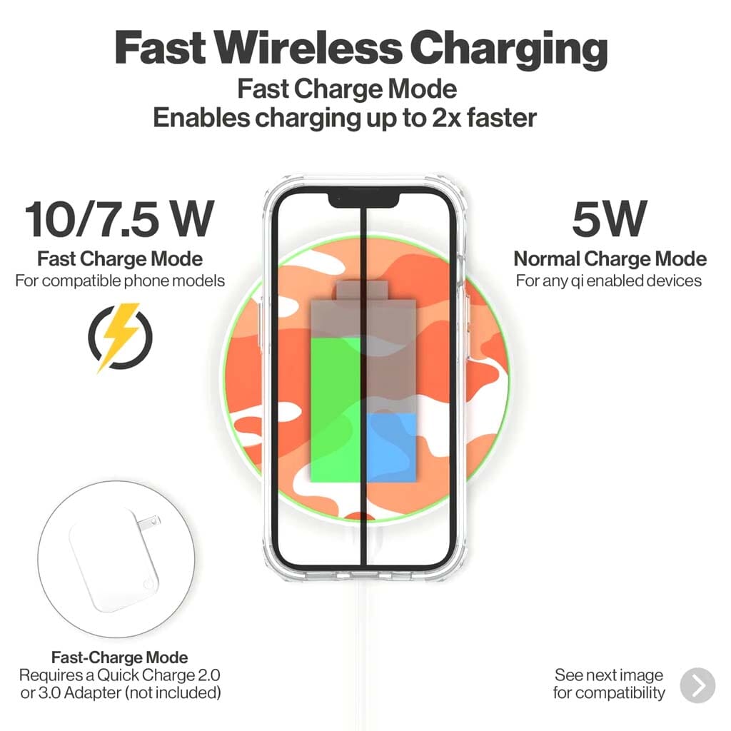 Orange Camo - Wireless Charging Pad