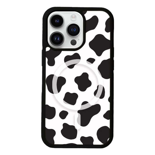 MagSafe iPhone 13 Pro Max Black Cow Print Case