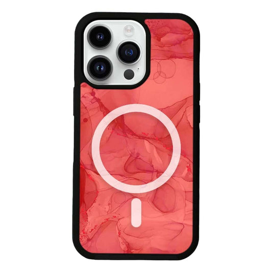 MagSafe iPhone 14 Pro Max Red Marble Case