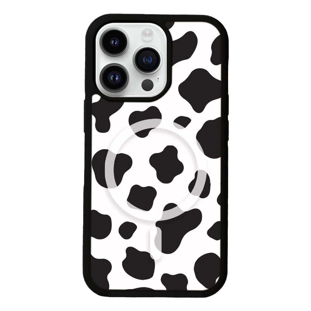 MagSafe iPhone 14 Pro Max Black Cow Print Case