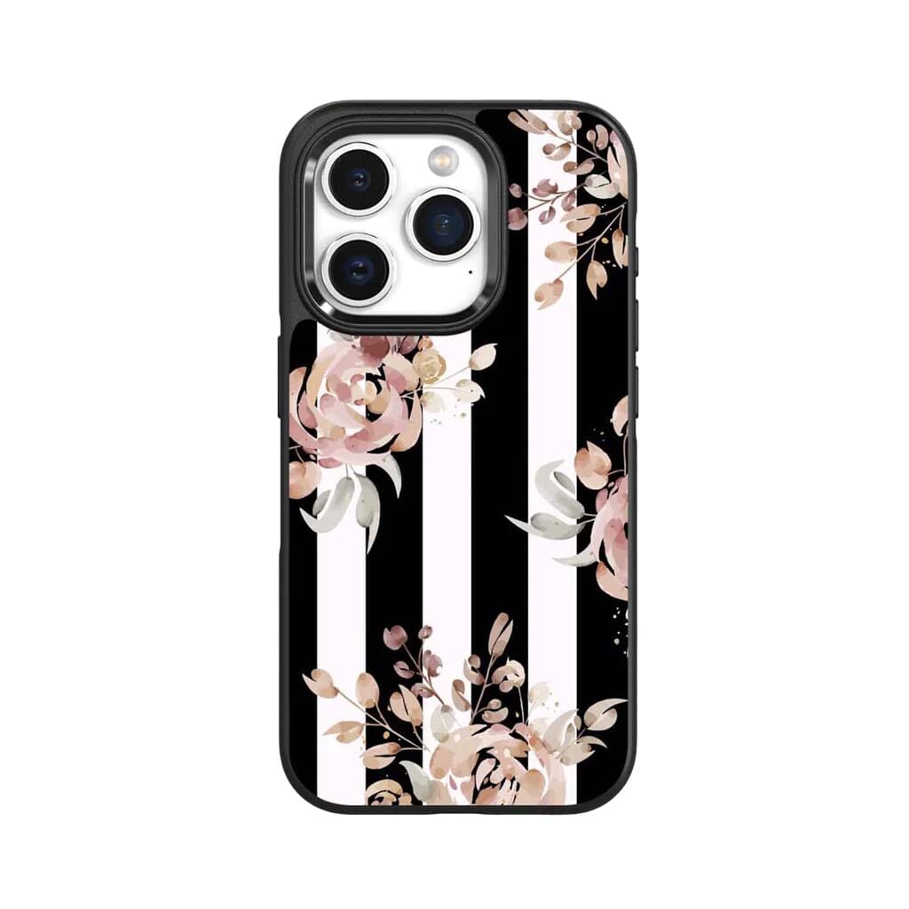 iPhone 15 Pro Case With MagSafe - Black Flower