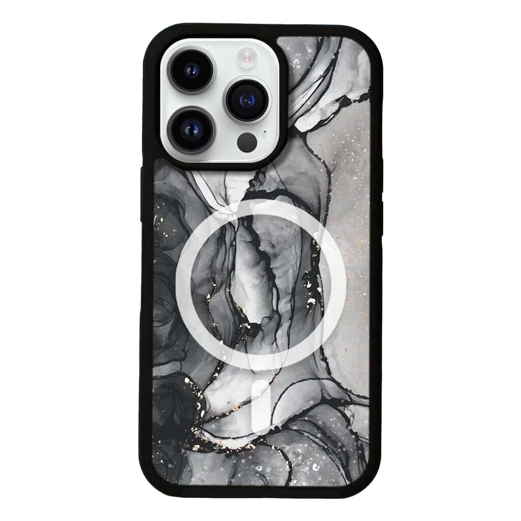 MagSafe iPhone 14 Pro Black Marble Case
