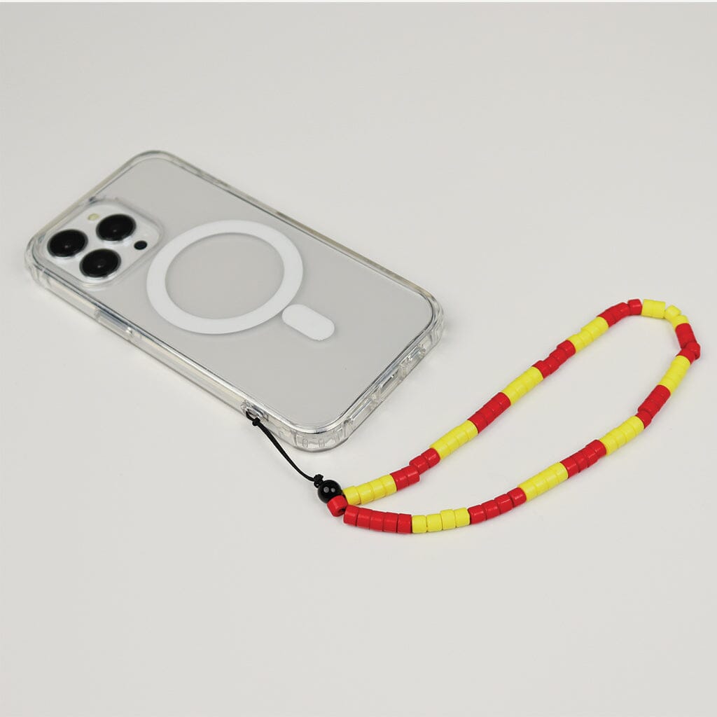 Red And Yellow Beaded Phone Charm