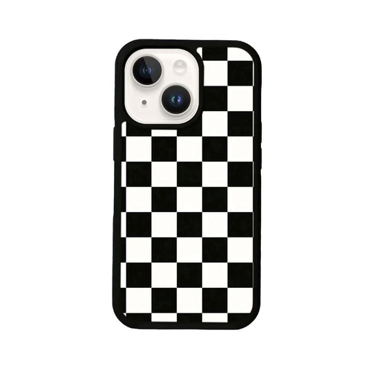 MagSafe iPhone 14 Black Checkerboard Print Case