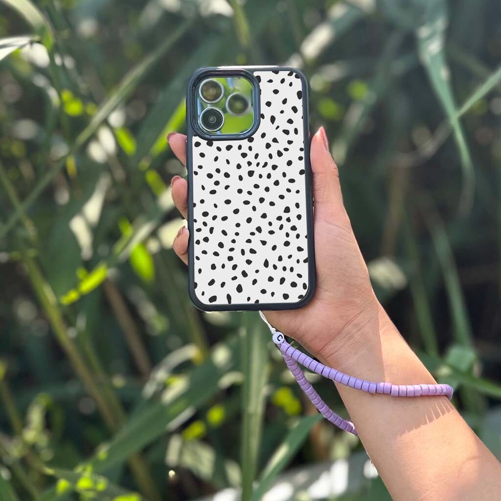 MagSafe iPhone 14 Pro White Polka Dots Case