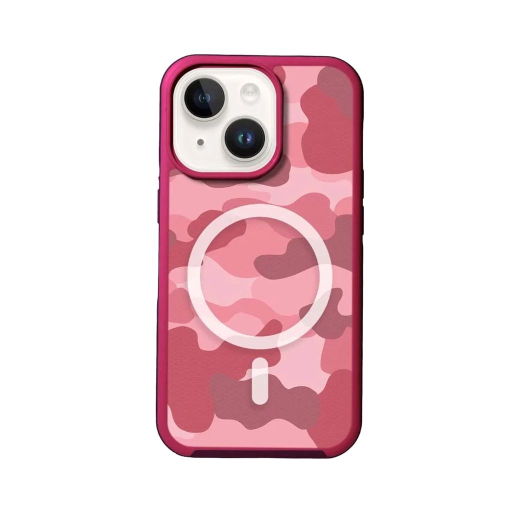 MagSafe iPhone 14 Plus Pink Camo Case