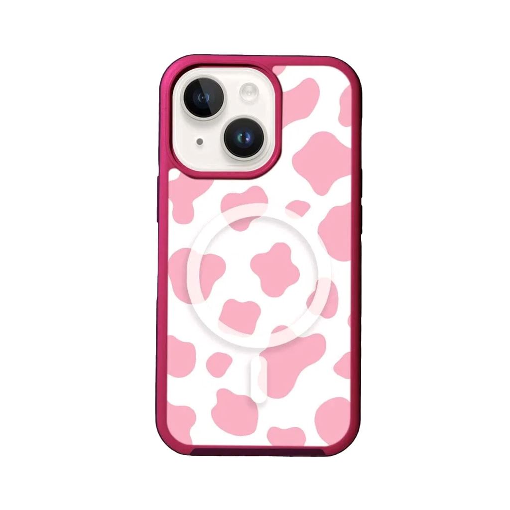 MagSafe iPhone 14 Pink Cow Print Case