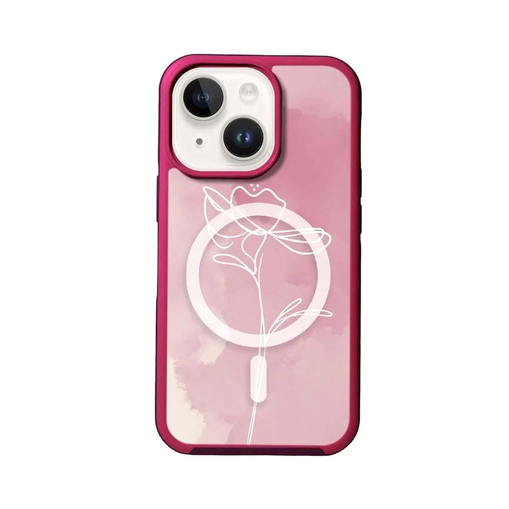 MagSafe iPhone 14 Plus Pink Flower Case