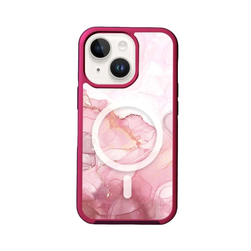 MagSafe iPhone 14 Pink Marble Case