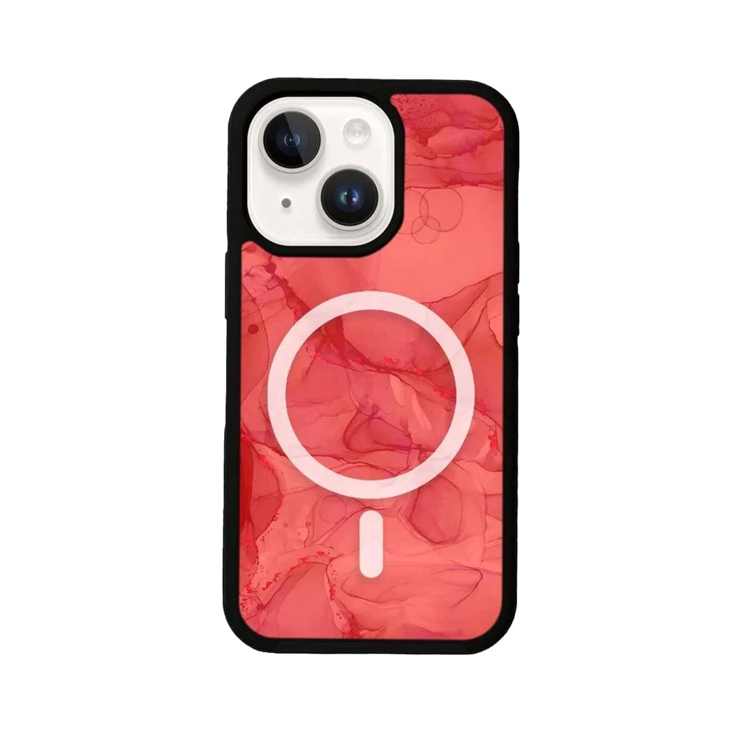 MagSafe iPhone 14 Plus Red Marble Case