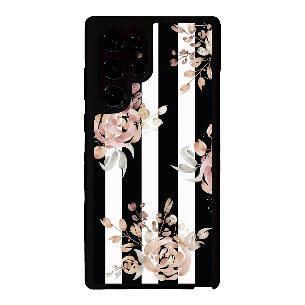 Black Flower Samsung Galaxy S22 Ultra Case