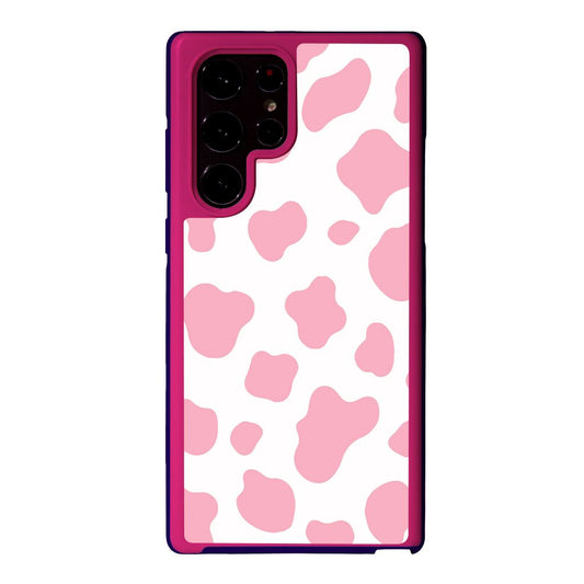 Pink Cow Print Samsung Galaxy S22 Ultra Case