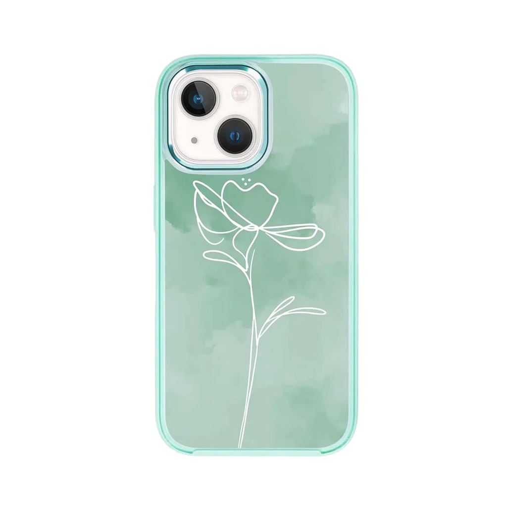 MagSafe iPhone 14 Teal Flower Case