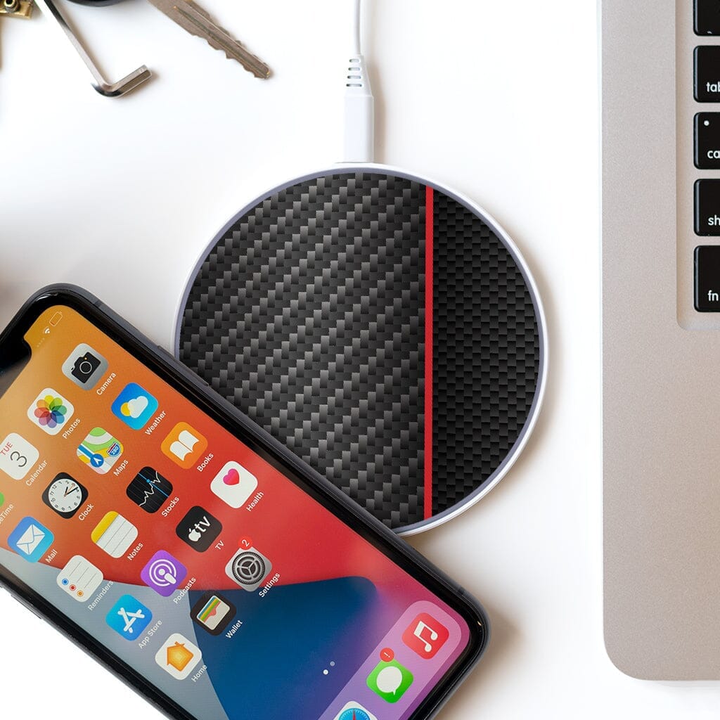 Red Line Carbon Fiber - Wireless Charging Pad