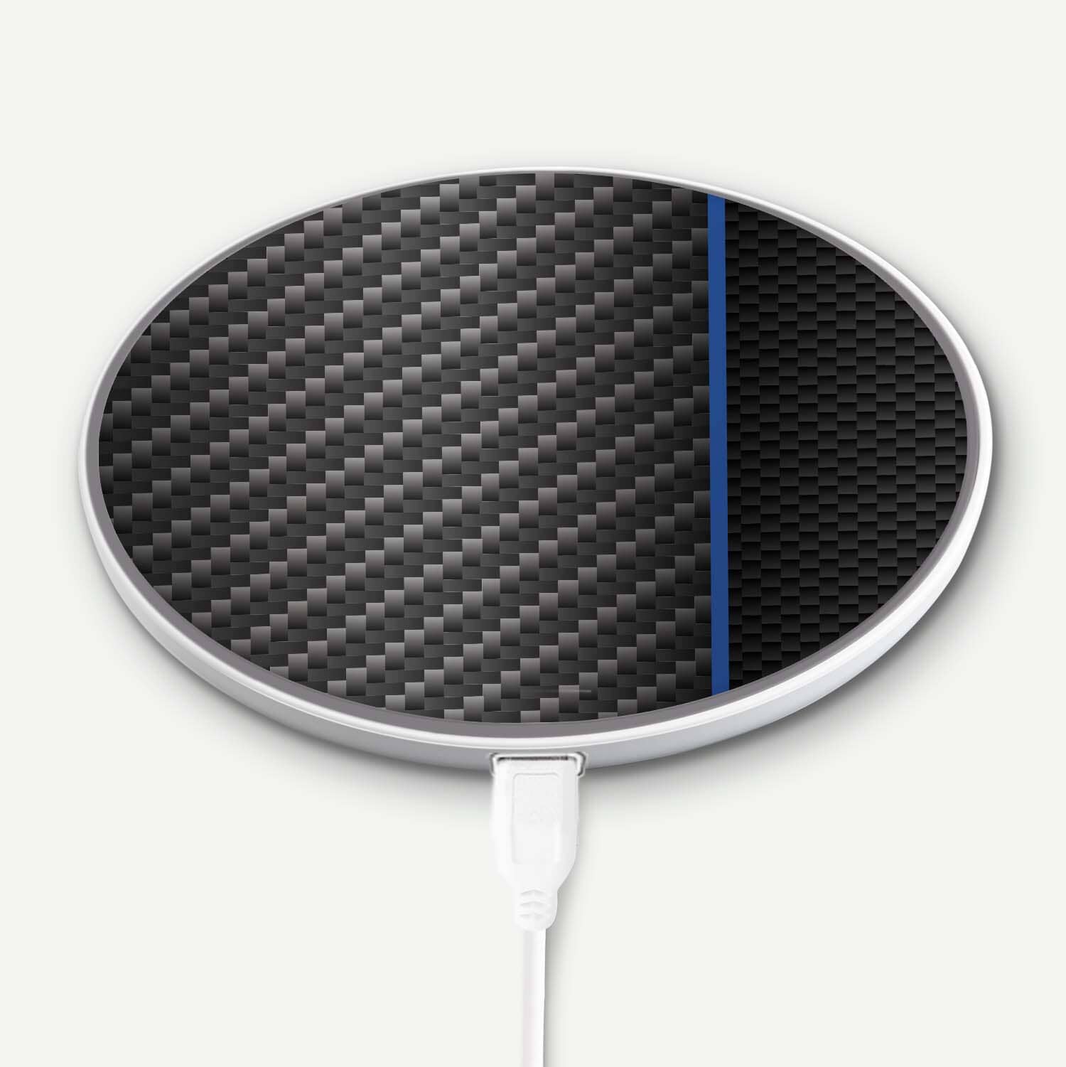 Blue Line Carbon Fiber - Wireless Charging Pad