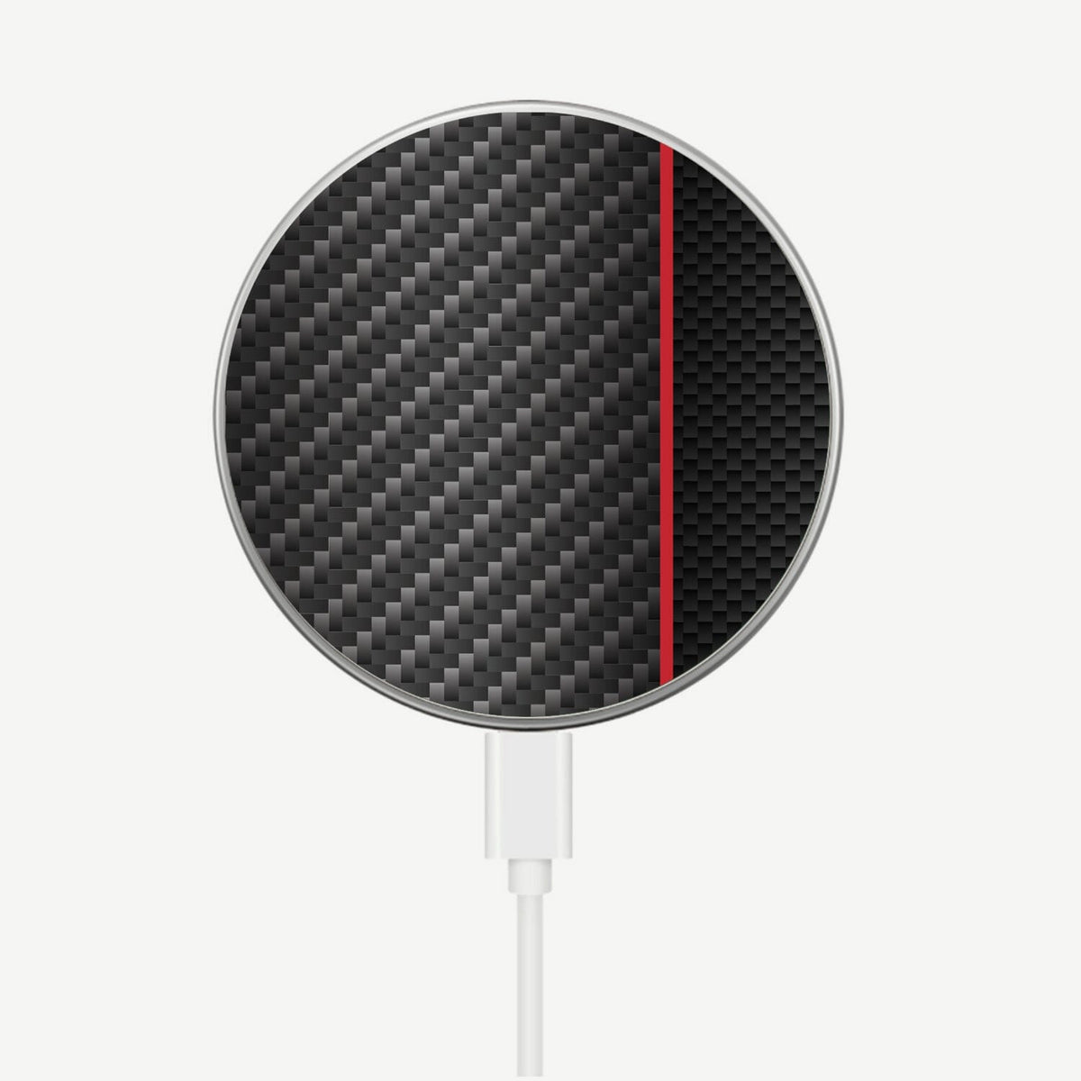 Red Line Carbon Fiber Pattern - MagSafe Wireless Charger