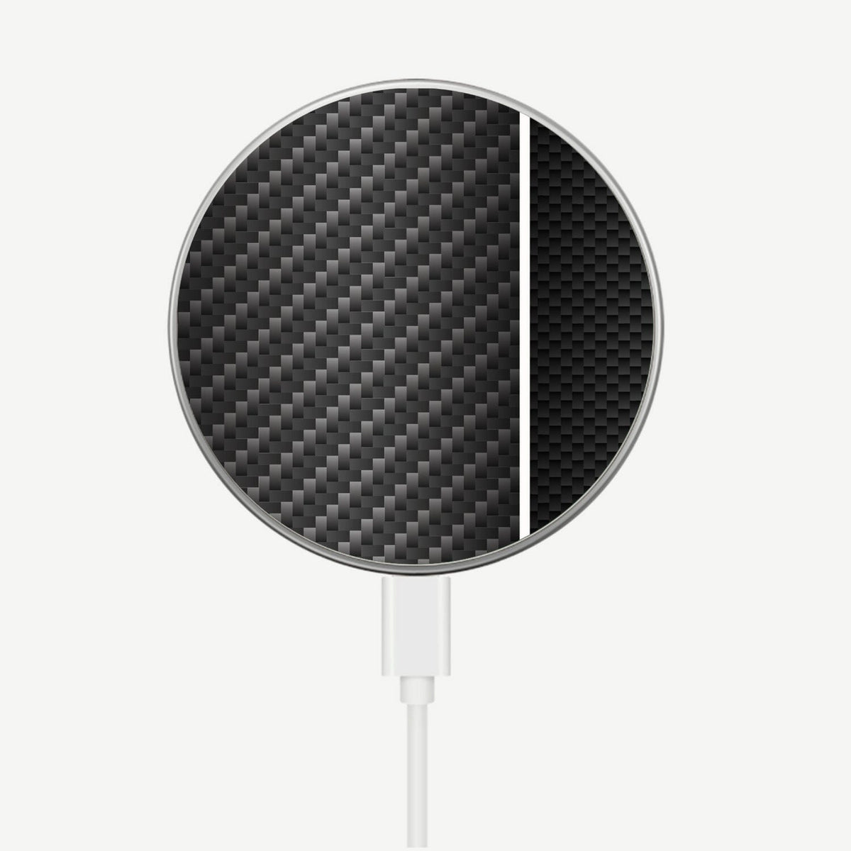 White Line Carbon Fiber Pattern - MagSafe Wireless Charger