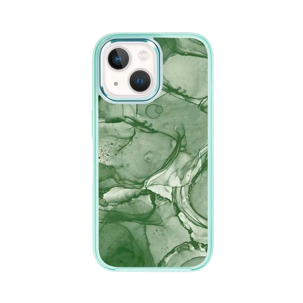 MagSafe iPhone 14 Green Marble Case