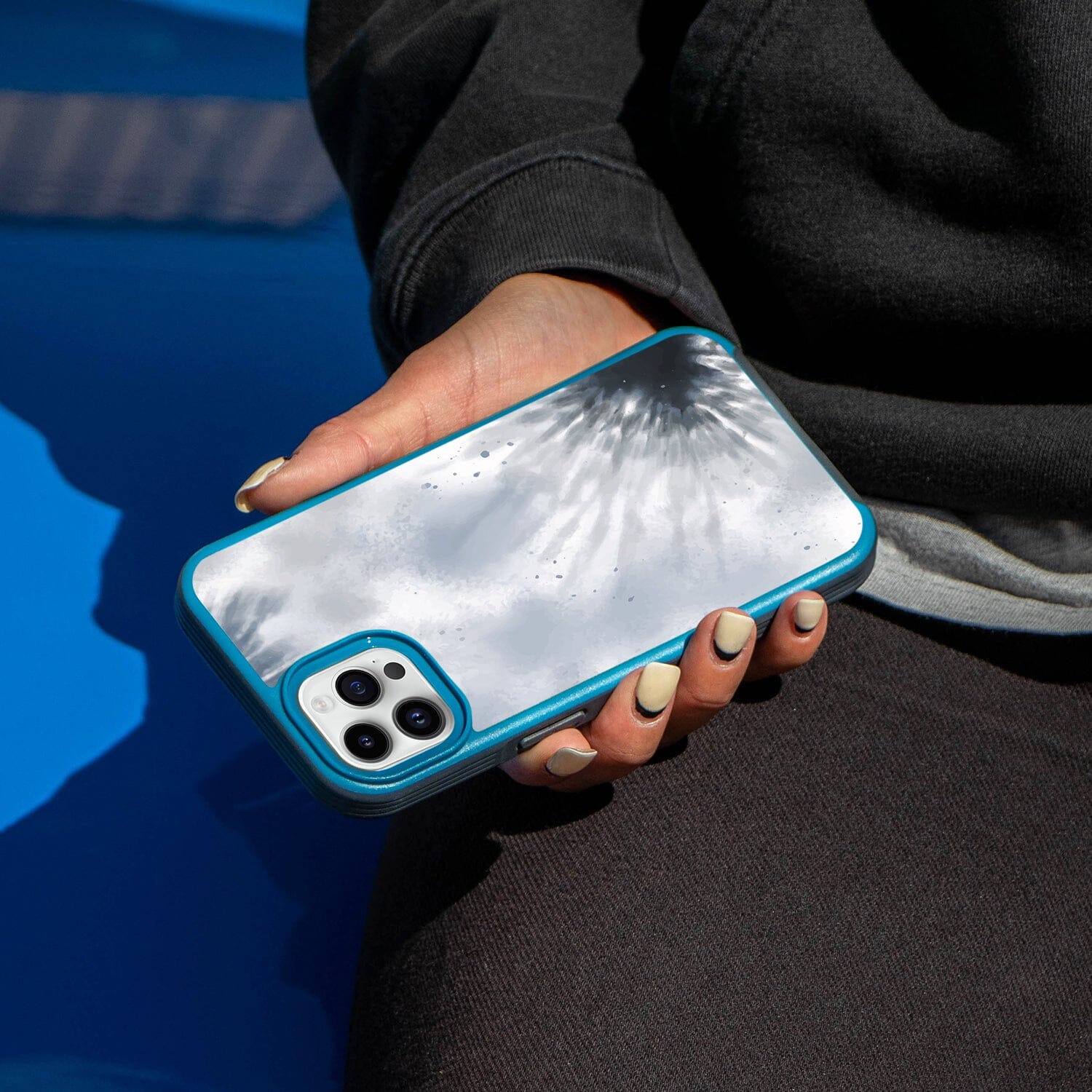 MagSafe iPhone 14 Pro Blue Tie Dye Case