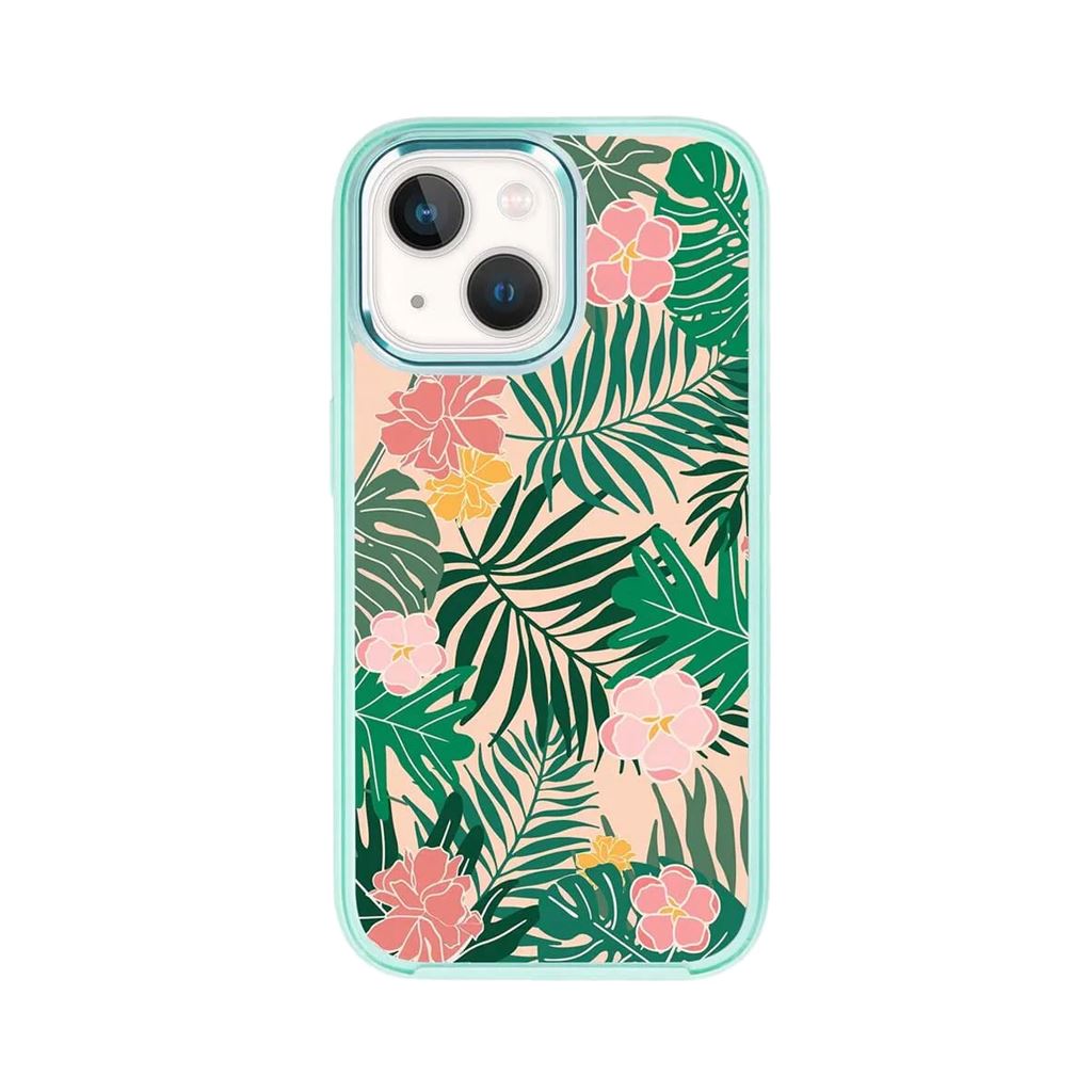 MagSafe iPhone 14 Teal Wild Flower Case