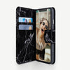 iPhone XR Folio Wallet Case - Marble Wallet - Black