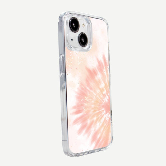 iPhone 13 Mini Case - Peach Sparkle Tie Dye Design